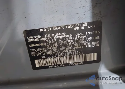 2018 Subaru Crosstrek 2.0I Limited from USA, damaged, VIN JF2GTAMC3JH277455